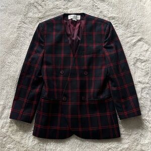Plaid Double-Breasted Women's Jacket